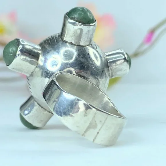 JR9641 Rachel Gera Sterling Silver and Gemstone Sputnik Ring 16.5g s6.75